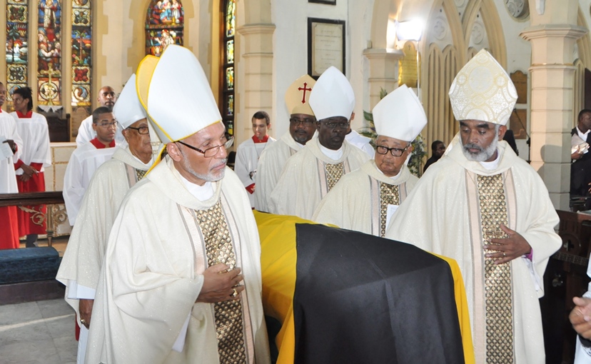 Bishop deSouza's Funeral.DSC_0382 Bishops with Casket