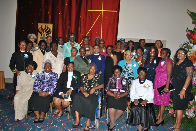 Bishop Ellinah (seated - second right) with ordained women in the Province of the West Indies   