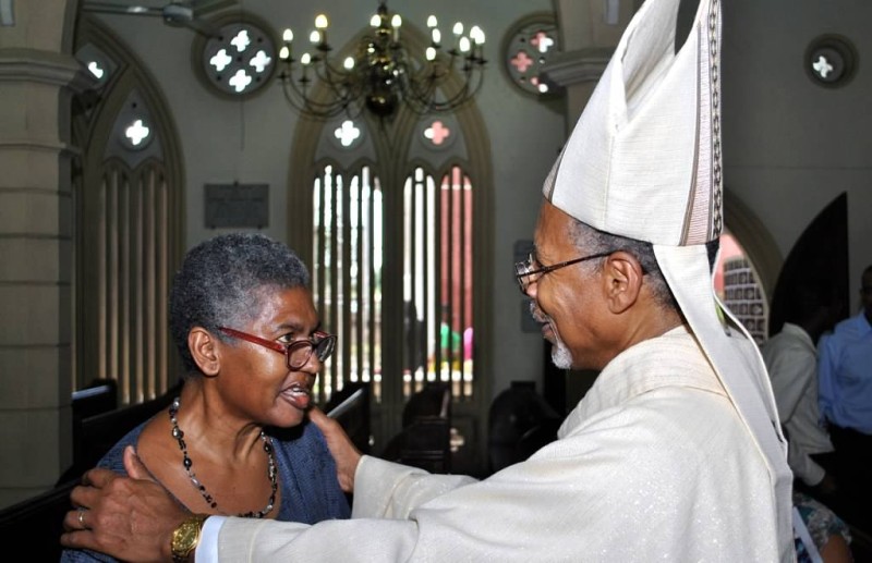 Archbishop Holder has a special message for the Rev. Vivette Jennings.