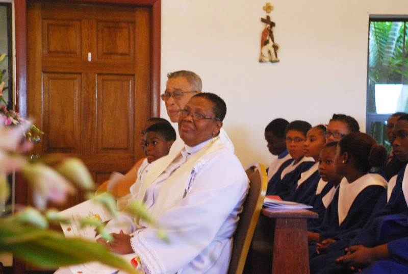 Rev. Graham listens attentively during the Sermon
